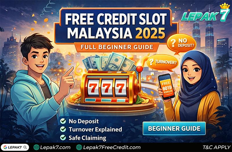 Free Credit Slot Malaysia 2025 guide banner (no deposit & turnover explained)
