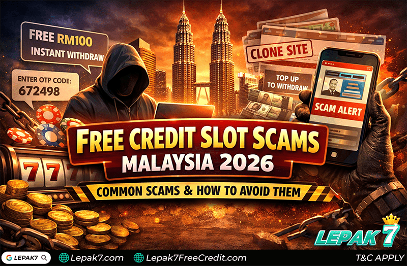 free credit slot scam Malaysia 2026 - common scam types and how to avoid them (Lepak7 safety guide)