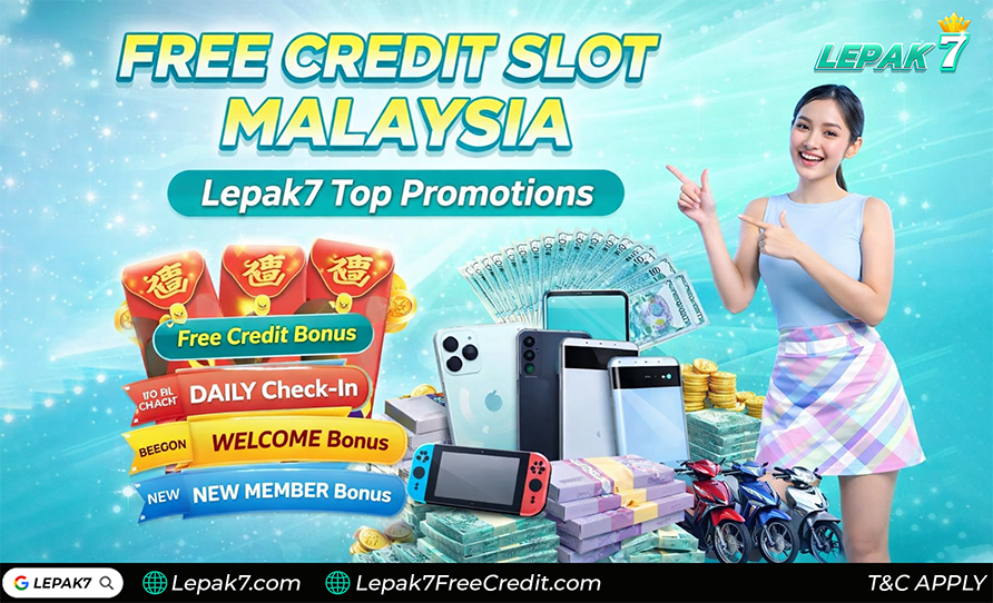 Free credit slot Malaysia - Lepak7 top promotions guide banner