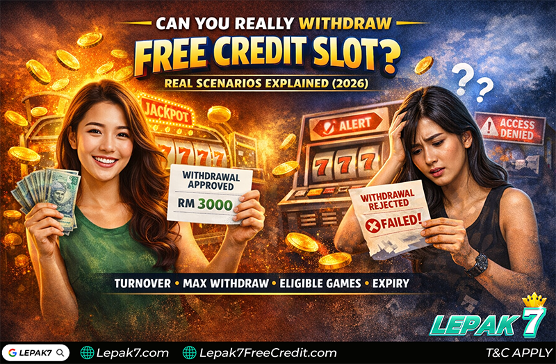 withdraw free credit slot Malaysia 2026 - real scenarios explained by Lepak7